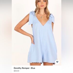 Petal and pup blue romper-size large